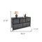 Homeroots 39in Black And Dark Fabric and Steel Accent Chest With Two Shelves And Five Drawers 470353 - alternate 3