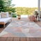 Homeroots 5' X 8' Blush Ivory And Gray Geometric Washable Indoor Outdoor Area Rug 616689 - alternate 9