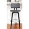 Homeroots 26" Gray And Black Faux Leather Swivel Low Back Counter Height Bar Chair 534433 - alternate 1