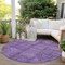 Homeroots 8' Purple Eggplant And Gray Round Patchwork Washable Indoor Outdoor Area Rug 581607 - alternate 8