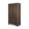 Homeroots 40in Dark Brown Solid Wood Curio Cabinet With Two Doors And Three Drawers 611050 - alternate 1