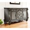 Homeroots 70" Platinum Carved Scrollwork Wood And Polyresin Five Drawer Triple Dresser 490476 - alternate 4