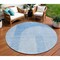 Homeroots 8' Sky Blue And Denim Blue Round Geometric Washable Indoor Outdoor Area Rug 582700 - alternate 1