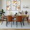 Leisuremod Tule Dining Side Chair with Velvet Seat and Steel Frame, Walnut/Beige, 2PK TCWN18BG2 - alternate 10