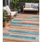 Homeroots 5' X 8' Orange Teal Blue And Salmon Striped Washable Indoor Outdoor Area Rug 613309 - alternate 1
