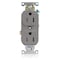 Leviton Straight Blade Receptacle, 5-15R, 15 A, 125V AC, Flush Mount, Self-Grounded TBR15-GY - alternate 1