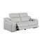 Homeroots 76in Light Gray and Silver Italian Leather Power Reclining Loveseat 633748 - alternate 10