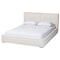 Baxton Studio Laverick Modern Cream Boucle Queen Platform Bed with Border Piping 254-13933-ZORO - alternate 1