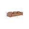 Homeroots 134" Chestnut Italian Leather Reclining Metal USB Sofa 720295 - alternate 9