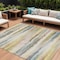 Homeroots 9' X 12' Gold Gray And Ivory Striped Washable Indoor Outdoor Area Rug 631411 - alternate 1