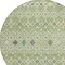 Homeroots 8' Sage Ivory And Teal Blue Round Geometric Washable Indoor Outdoor Area Rug 612168 - alternate 8
