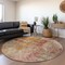 Homeroots 8' Tan Copper And Terra Cotta Round Abstract Washable Indoor Outdoor Area Rug 606118 - alternate 7