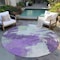 Homeroots 8' Purple Mint Green And Ivory Round Abstract Washable Indoor Outdoor Area Rug 618486 - alternate 9