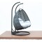 Leisuremod Charcoal Wicker Hanging 2 person Egg Swing Chair with Light Grey Cushions ESCCH-57LGR - alternate 8