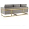 Leisuremod Lincoln Upholstered Velvet Sofa with Gold Frame, Light Grey LA83LGR - alternate 6