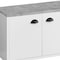 Homeroots 60in White Cabinet Enclosed Storage TV Stand 490374 - alternate 4