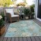 Homeroots 5' X 8' Teal Blue Olive Green And Beige Botanical Leaves Washable Indoor Outdoor Area Rug 618413 - alternate 9