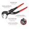 Performance Tool 11 in. Ratcheting Pliers, Groove Joint, Vanadium Steel, 2.5 in. Capacity W30742 - alternate 8
