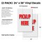Signmission Pickup Here, Vinyl Decals Only 24 Inch x 36 Inch, Vinyl Decal, 2PK DSB-2436-2PACK-Pickup Here - alternate 2