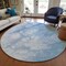 Homeroots 8' Sky Blue Denim Blue And Silver Round Abstract Washable Indoor Outdoor Area Rug 582220 - alternate 7