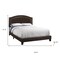 Homeroots Brown Solid Wood Queen Upholstered Linen Bed Frame with Nailhead Trim 333306 - alternate 5