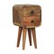 Homeroots 16" Brown Solid Wood Square Two Drawer Nightstand 651504 - alternate 15