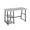 Homeroots Modern Geo Dark Grey Home Office Table With Storage Shelves 475986 - alternate 5