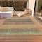 Homeroots 5' X 8' Wheat Brown And Teal Blue Striped Washable Indoor Outdoor Area Rug 614852 - alternate 8