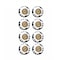 Homeroots 1.5" X 1.5" X 1.5" Black White And Gold Knobs, 8PK 321649 - alternate 5