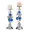Homeroots Set Of Two Silver and Blue Bling Tabletop Pillar Candle Holders, 2PK 468337 - alternate 5