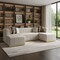 Homeroots Ivory Velvet U Shaped Three Piece Sofa and Chaise Sectional With Toss Pillows 643878 - alternate 10
