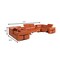 Homeroots Camel Italian Leather Power Reclining U Shaped Eight Piece Sectional With Console 634668 - alternate 15