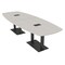 Skutchi Designs Arc Boat Conference Table, 45 in W, 120 in L, Ivory HAR-ABOT-48x120-DOU.BK-K458-EBLK - alternate 1