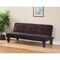 Homeroots 66" Dark Brown Microfiber Convertible Futon Sleeper Sofa With Black Legs 285667 - alternate 5
