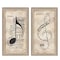 Homeroots Set Of Two Musical NotesBrown Framed Print Wall Art, 2PK 405730 - alternate 1
