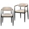 Homeroots Set of Two Beige And Black Upholstered Fabric Open Back Dining Arm Chairs 573343 - alternate 8