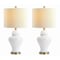 Jonathan Y Qin 22" Ceramic/Iron Classic Cottage LED Table Lamp, White, 2PK JYL6602C-SET2 - alternate 1