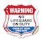 Signmission Warning No Lifeguard On Duty, 12 inch X 12 inch, Vinyl Decal, 2PK SHI-D-2PACK-12-479 - alternate 1