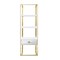 Homeroots 71" White Stainless Steel and Wood Three Tier Etagere Bookcase with A Drawer 544737 - alternate 1