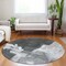 Homeroots 8' Gray And Smoky Black Round Abstract Washable Indoor Outdoor Area Rug 609168 - alternate 7