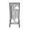 5S Supplies Housekeeping Shadow Board Broom Station V5, Gray / White Shadows, Kit + Stand HSB-V5-GRAY/WHITE-KIT-STAND - alternate 1