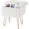 Simple Deluxe Vanity Chair Stool with Storage, Ottoman Soft Faux Fur Padded Makeup Seat, Adjustable Height Footst 3A88HKOTTOASMWHT - alternate 1