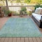 Homeroots 10' X 14' Teal Blue And Ivory Abstract Washable Indoor Outdoor Area Rug 631076 - alternate 6