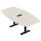 Skutchi Designs 6ft Conference Table With Power Unit | 6 Person Modular Boat Meeting Table | Harmony Series HAR-BOT-48X72-T.BK-K458-EBLK - alternate 1