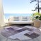 Homeroots 8' Eggplant Black And Lavender Round Geometric Washable Indoor Outdoor Area Rug 605857 - alternate 8