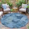 Homeroots 8' Blue And Ivory Round Abstract Washable Indoor Outdoor Area Rug 630767 - alternate 7