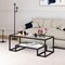 Homeroots 45" Clear And Black Glass And Steel Sled Coffee Table With Shelf 520964 - alternate 9