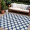 Homeroots 8' X 10' Navy Blue And Ivory Polka Dot Washable Indoor Outdoor Area Rug 595256 - alternate 1