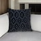 Homeroots 22" Black and Blue Ogee Cotton Throw Pillow with Embroidery and Applique 529267 - alternate 1