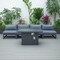Leisuremod Chelsea 5-Piece Middle Patio Chairs and Fire Pit Table Set Black Aluminum With Blue Cushions CSFBL-4BU - alternate 10